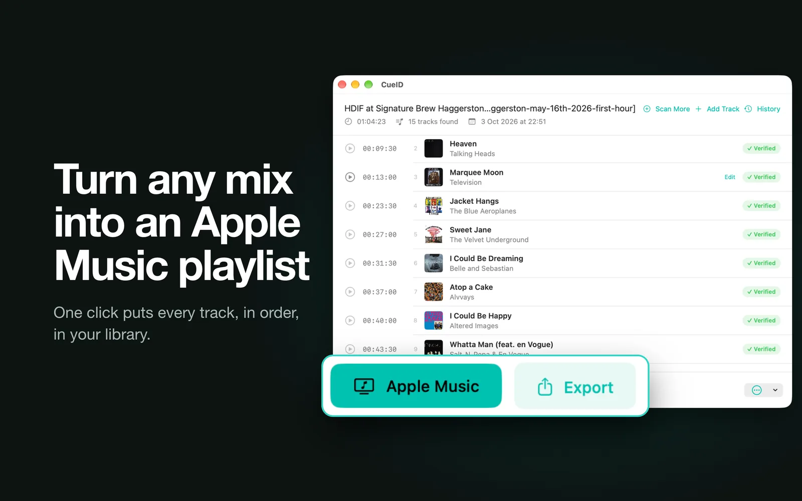 Turn any mix into an Apple Music playlist