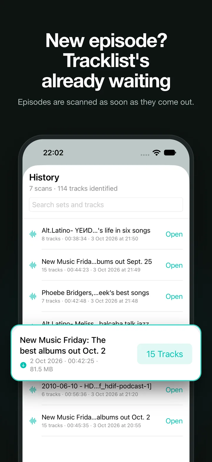 New podcast episodes scanned automatically